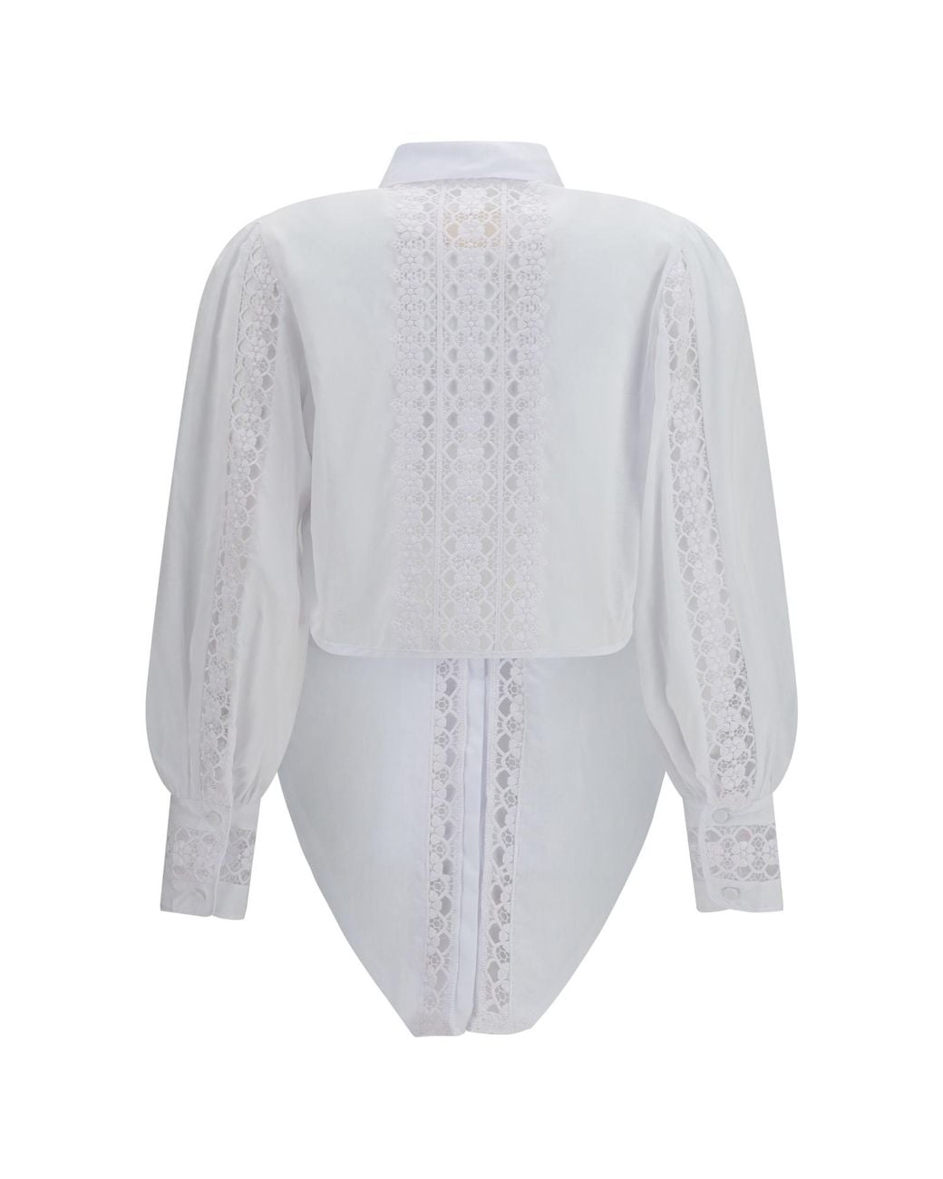 Charo Ruiz White Devi Lace-Insert Blouse