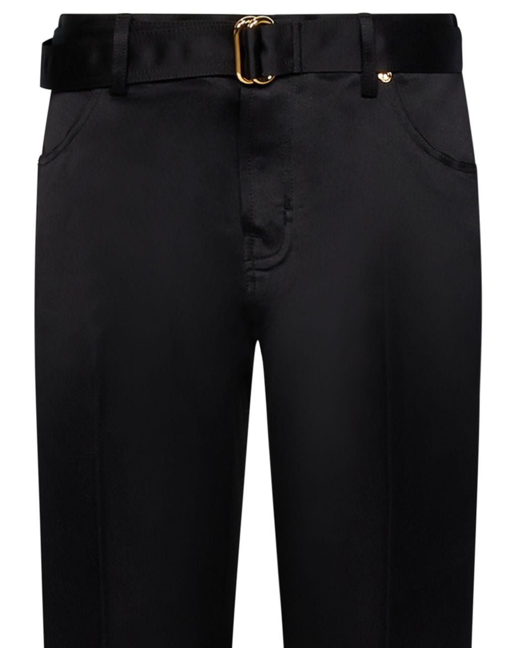 Tom Ford Black Belted Straight-Leg Trousers