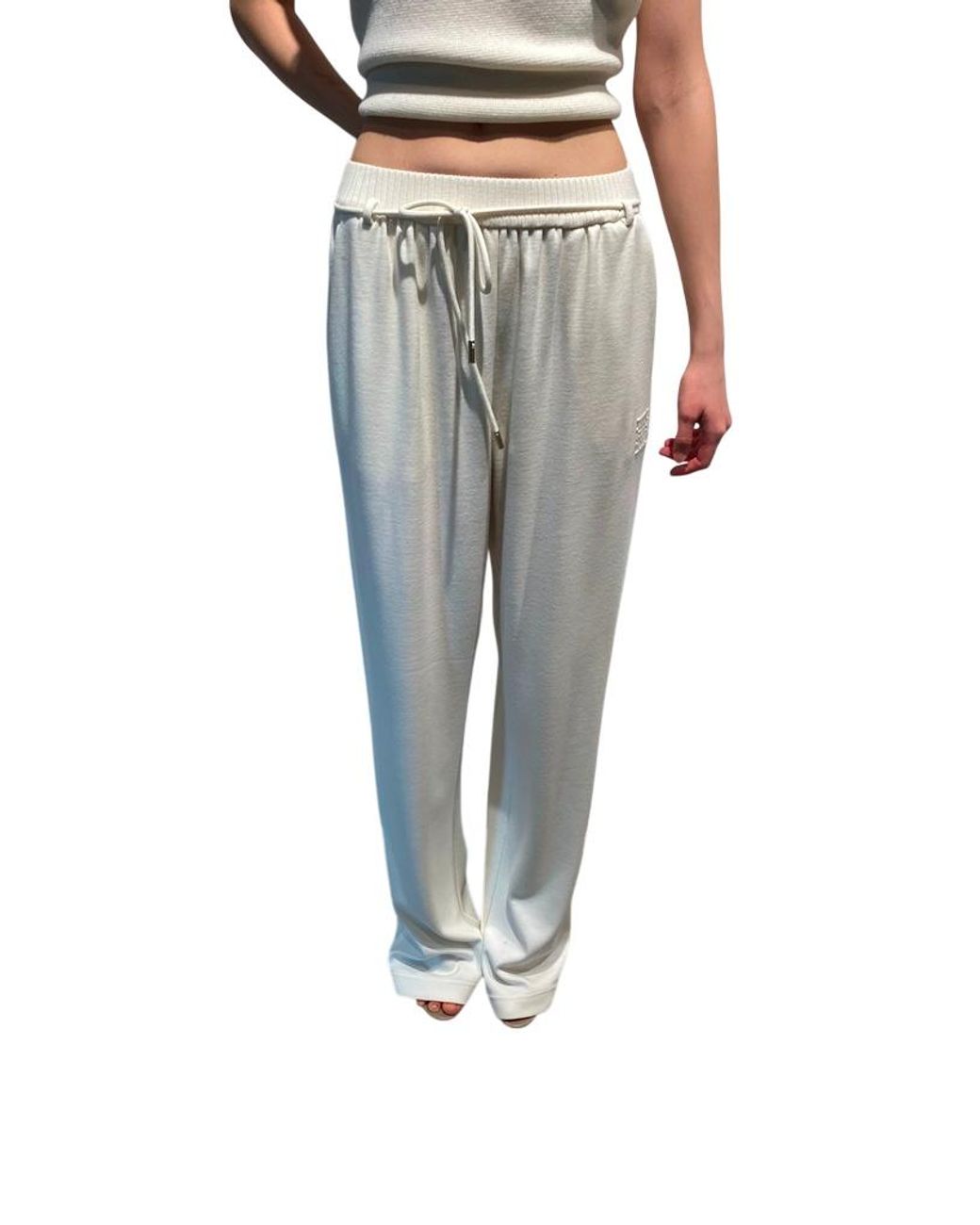 Max Mara Gray Logo Drawstring Pants