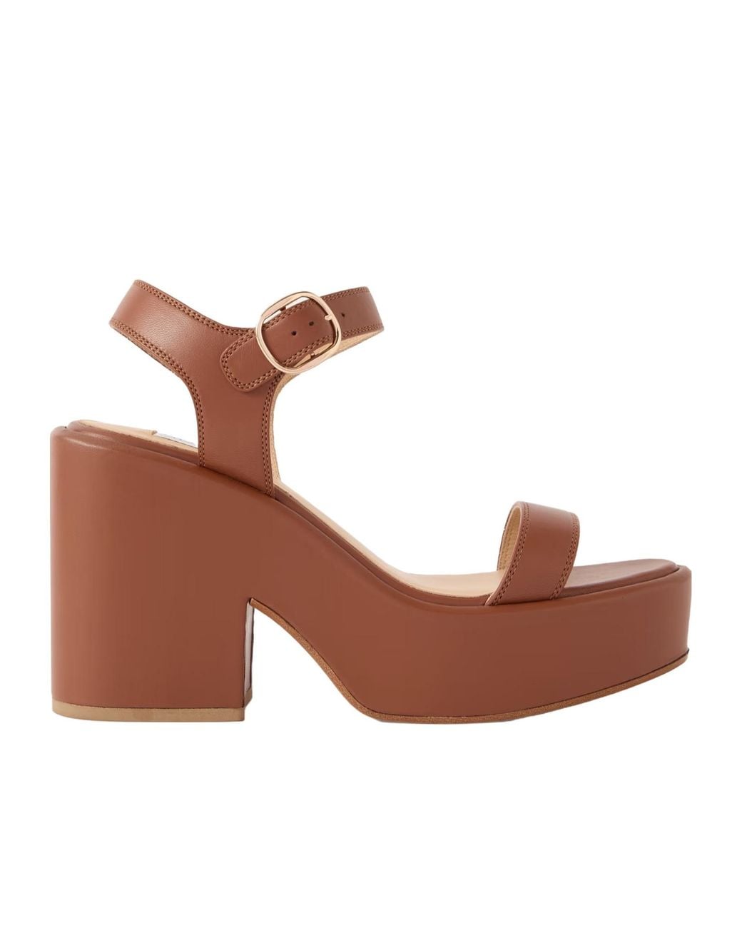 Gabriela Hearst Brown Leather Platform Sandals