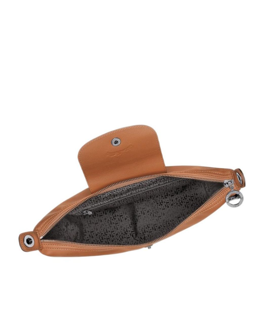 Longchamp Brown Flap Button Shoulder Bag