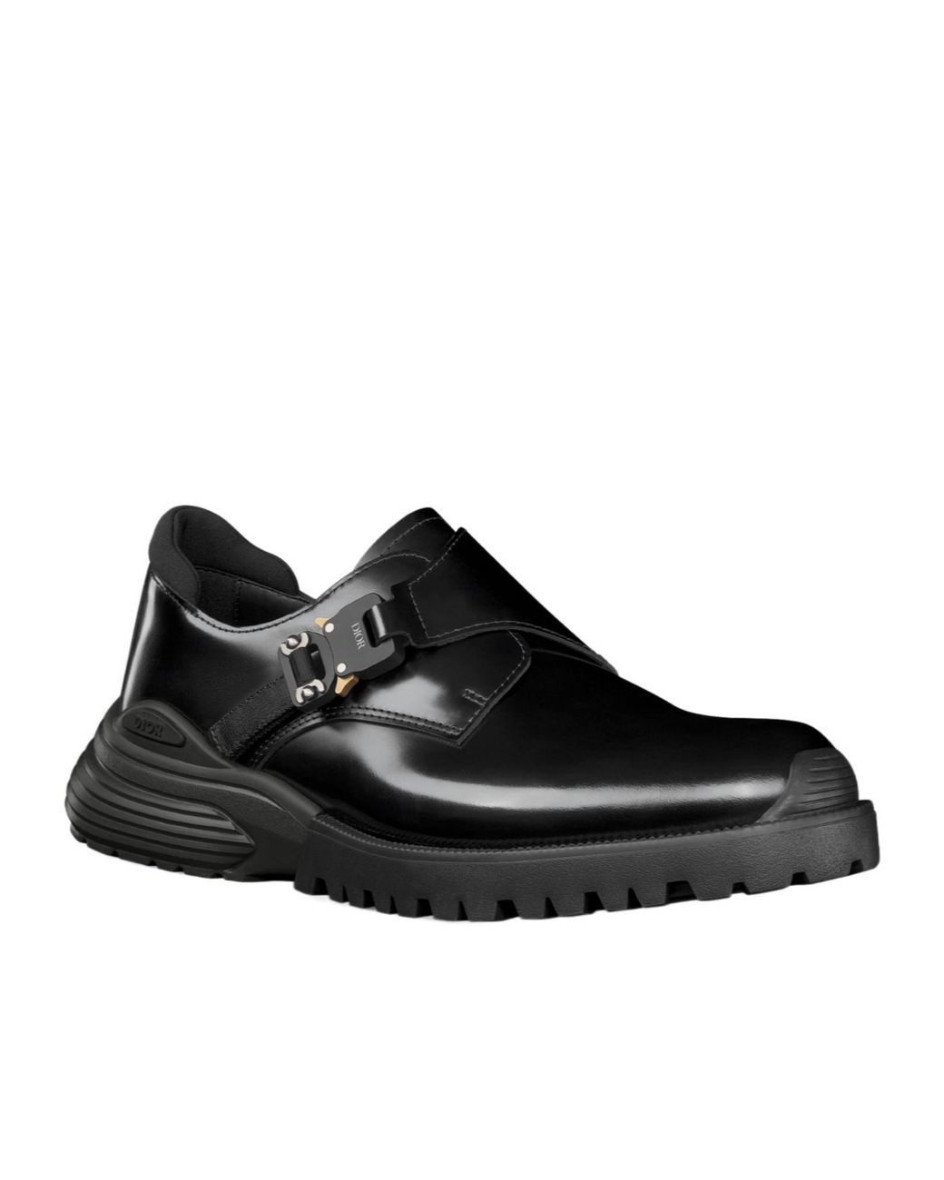 Dior Black Combat Buckled Monk Shoes for men