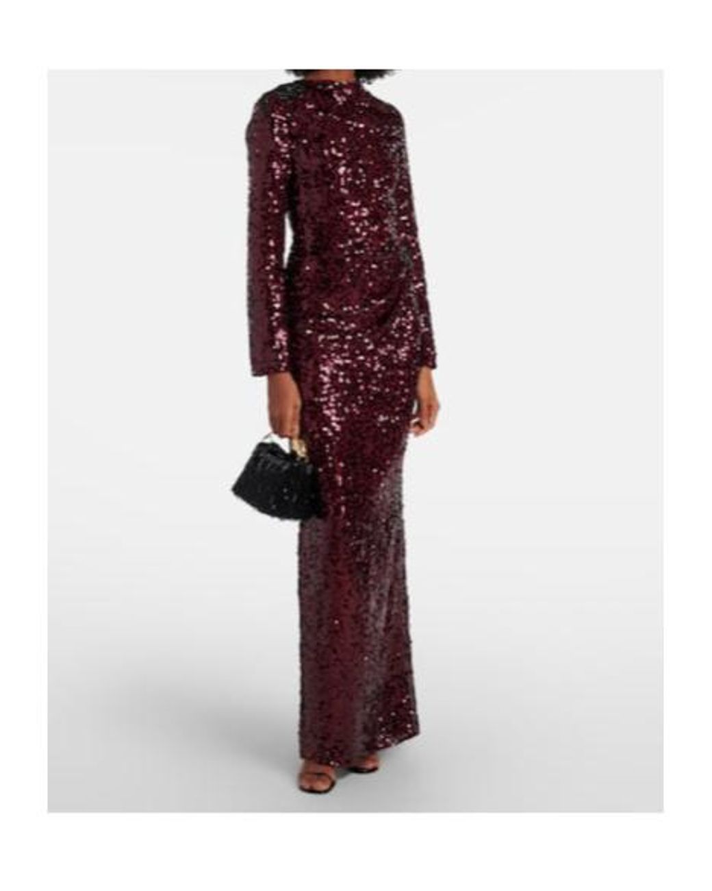 Erdem Purple Draped Sequined Gown