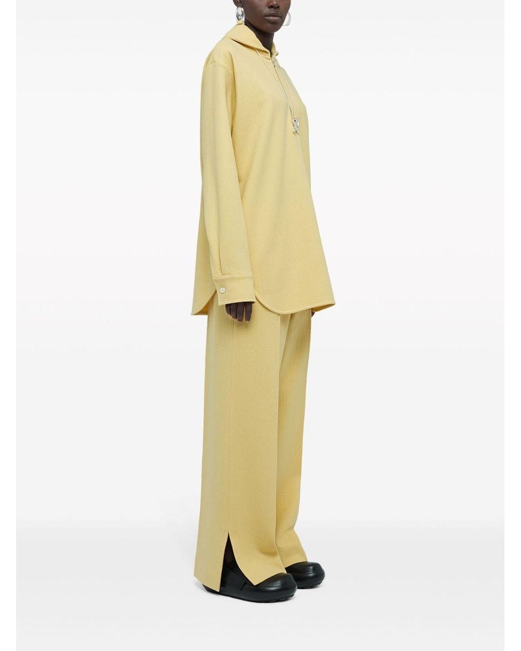 Jil Sander Yellow Long-Sleeve Sweater