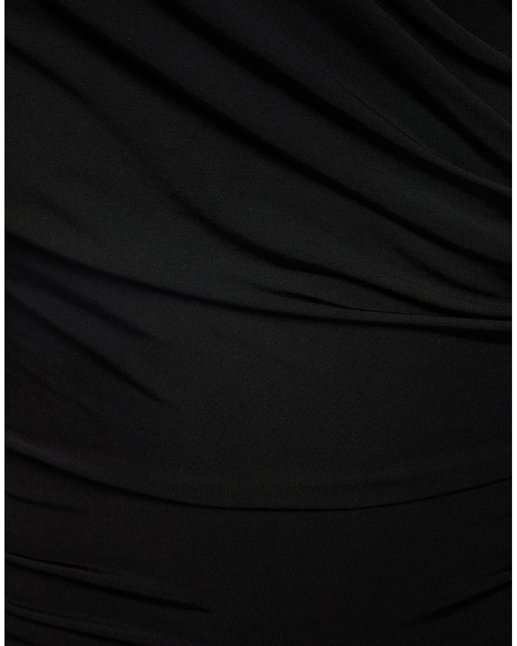 Ganni Black Solid Long-Sleeve Stretch Top