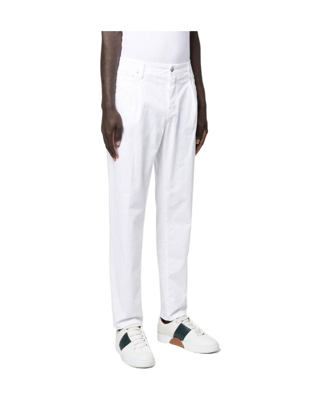 Incotex White Straight-Leg Casual Trousers for men