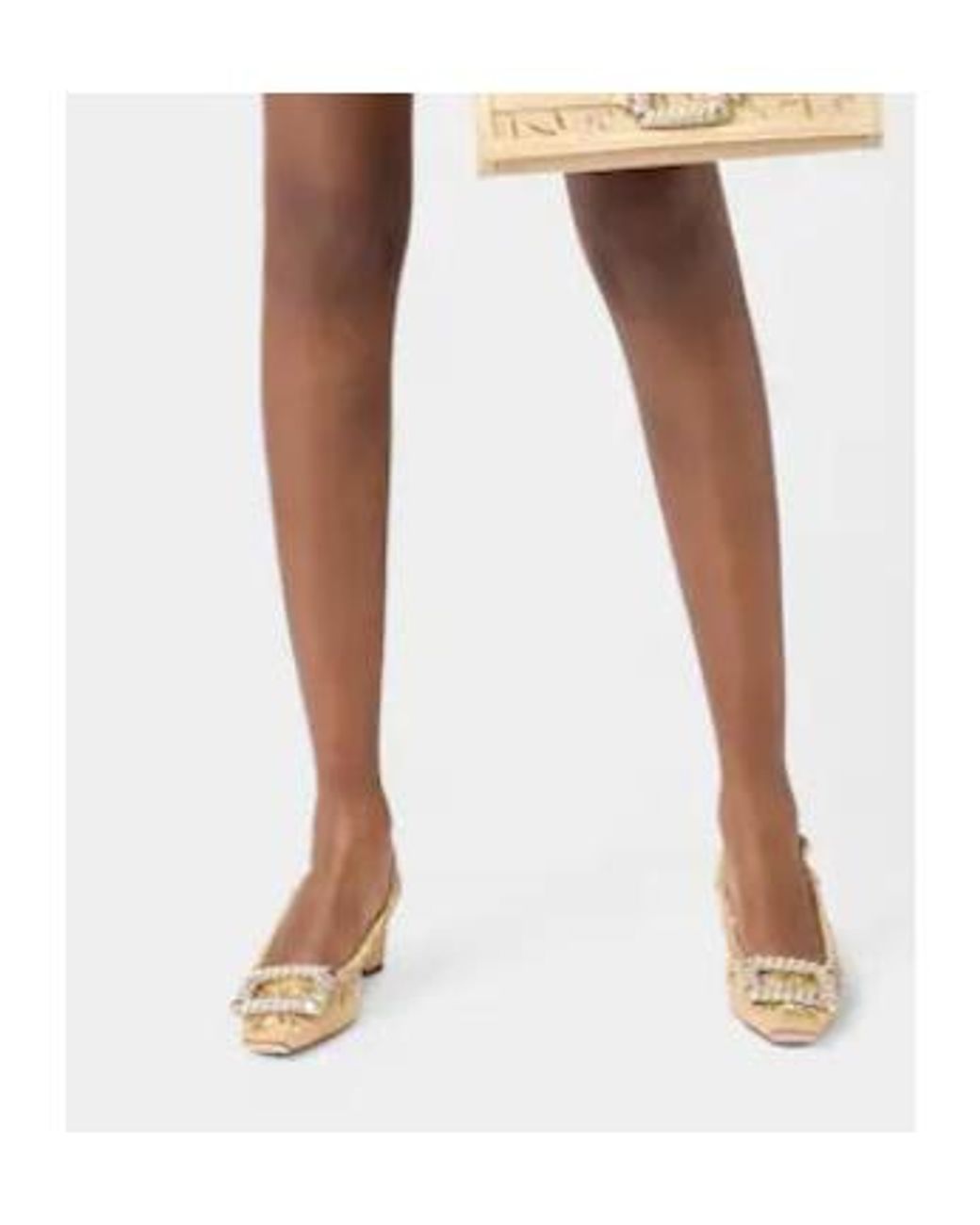 Roger Vivier Natural Crystal-Embellished Buckle Slingback Pumps