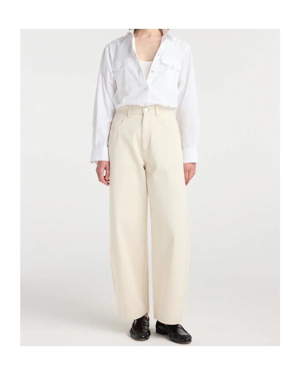 Rohe White Berber Wide-Leg Cropped Jeans