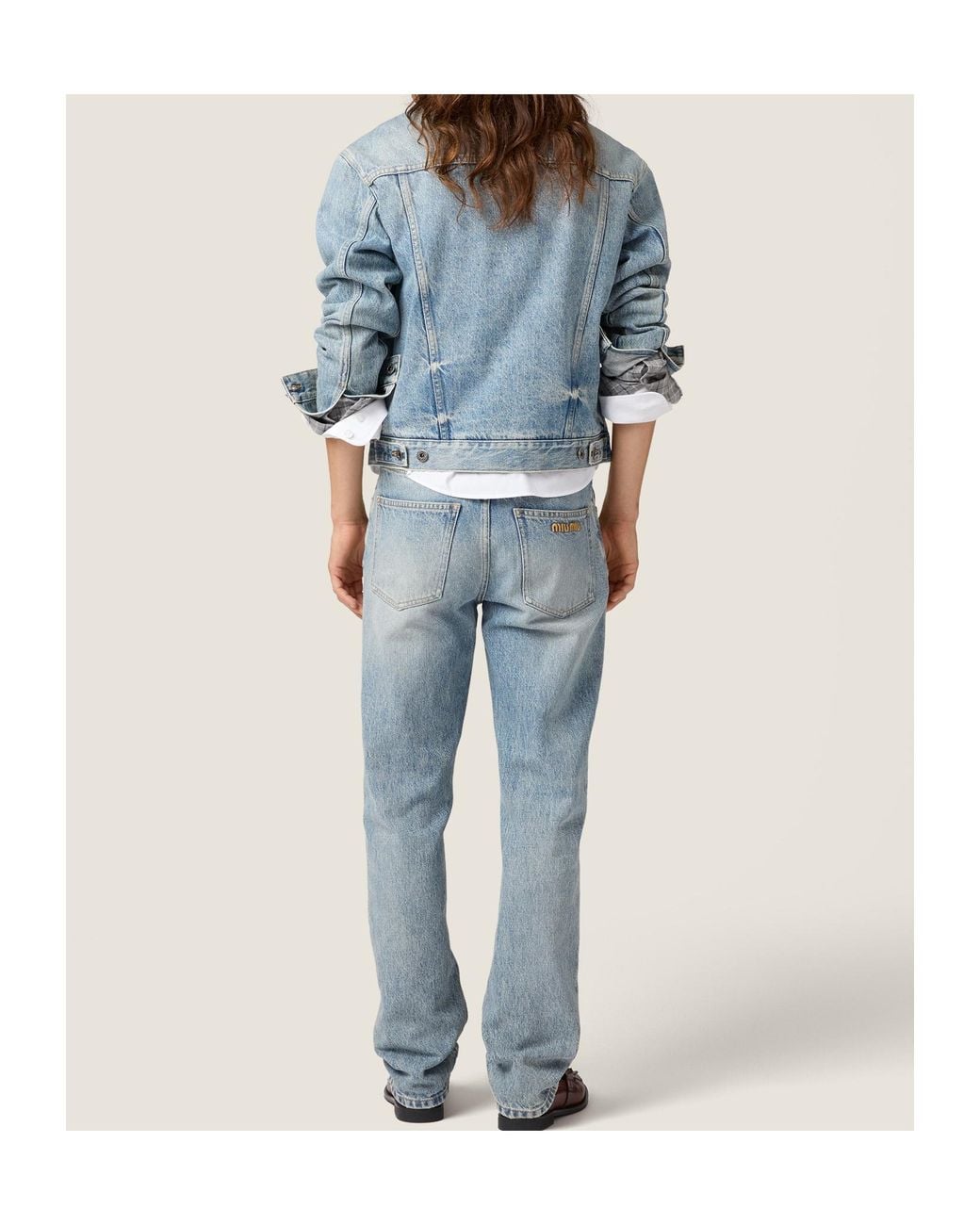 Miu Miu Blue Five-Pocket Washed Denim Jeans