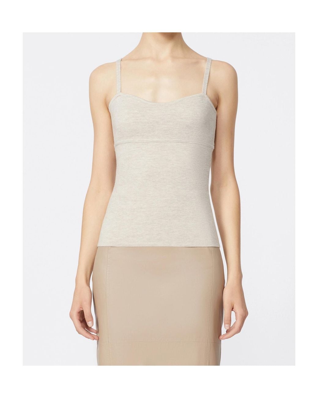 Max Mara White Spaghetti-Straps Tank Top