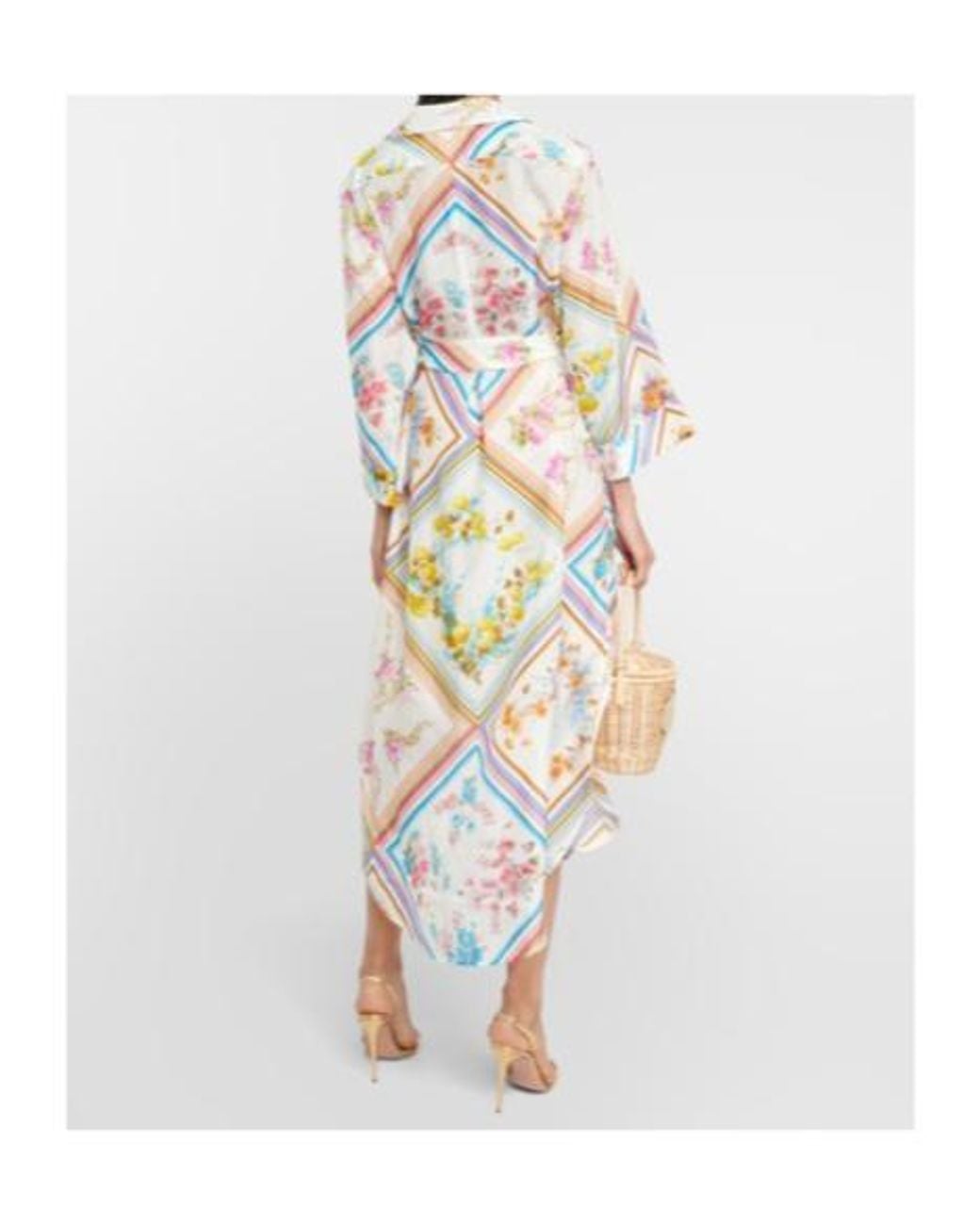 Zimmermann Metallic Halcyon Floral Silk Midi Dress