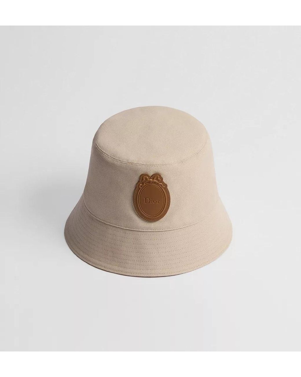 Dior Natural Logo Patch Bucket Hat