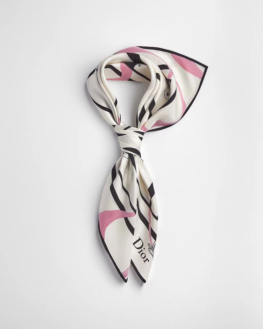 Dior White Funny Bunny 90 Square Scarf