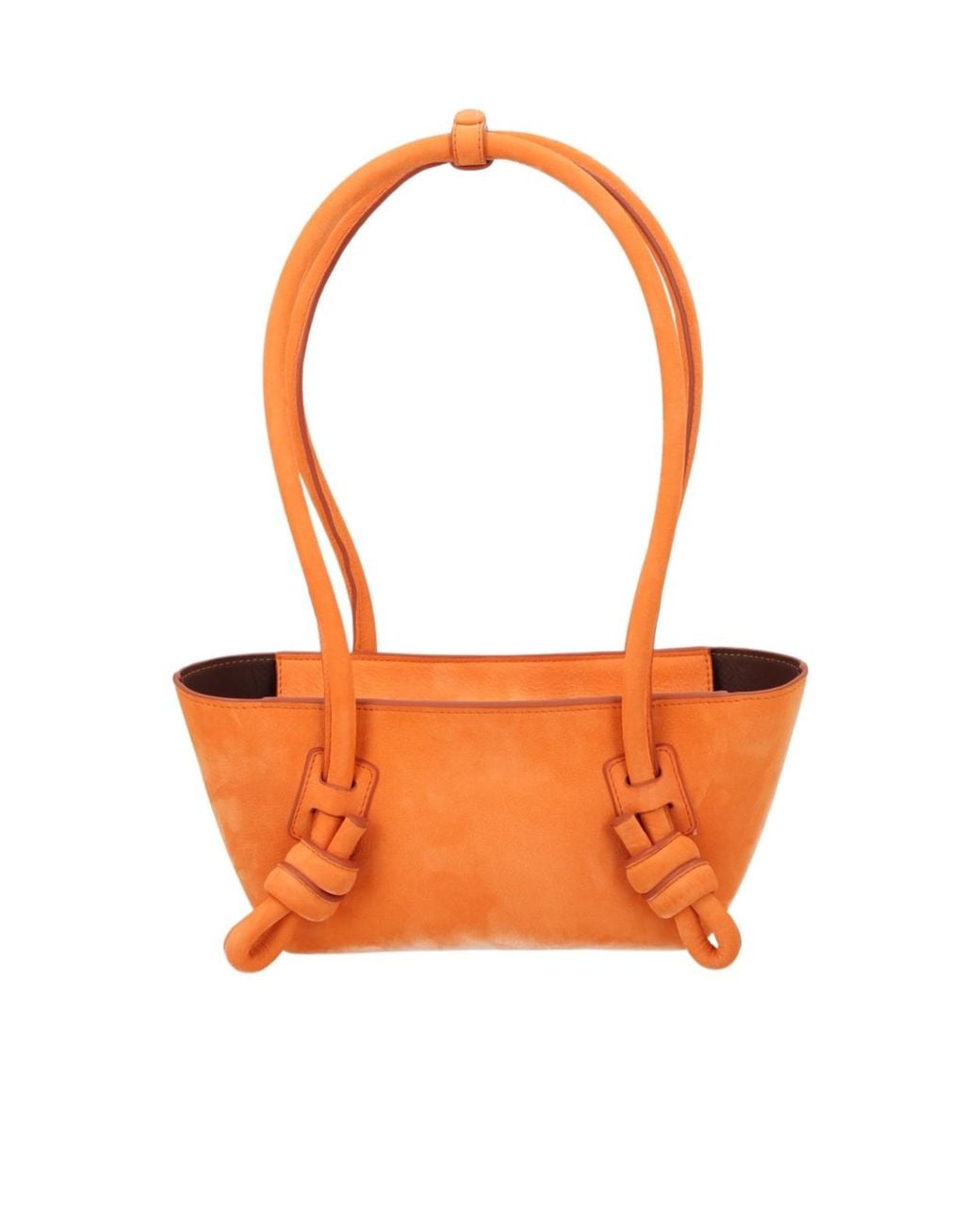 Hereu Orange Fleca Knotted-Handle Mini Shoulder Bag