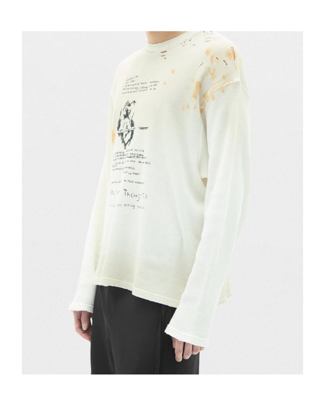 Ann Demeulemeester White Emil Dear Diary Long-Sleeve T-Shirt for men