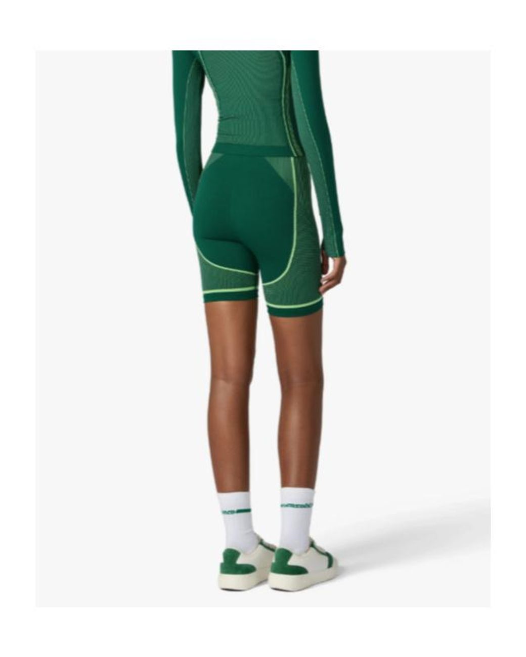 Casablanca Green Logo-Print Stretch-Design Shorts