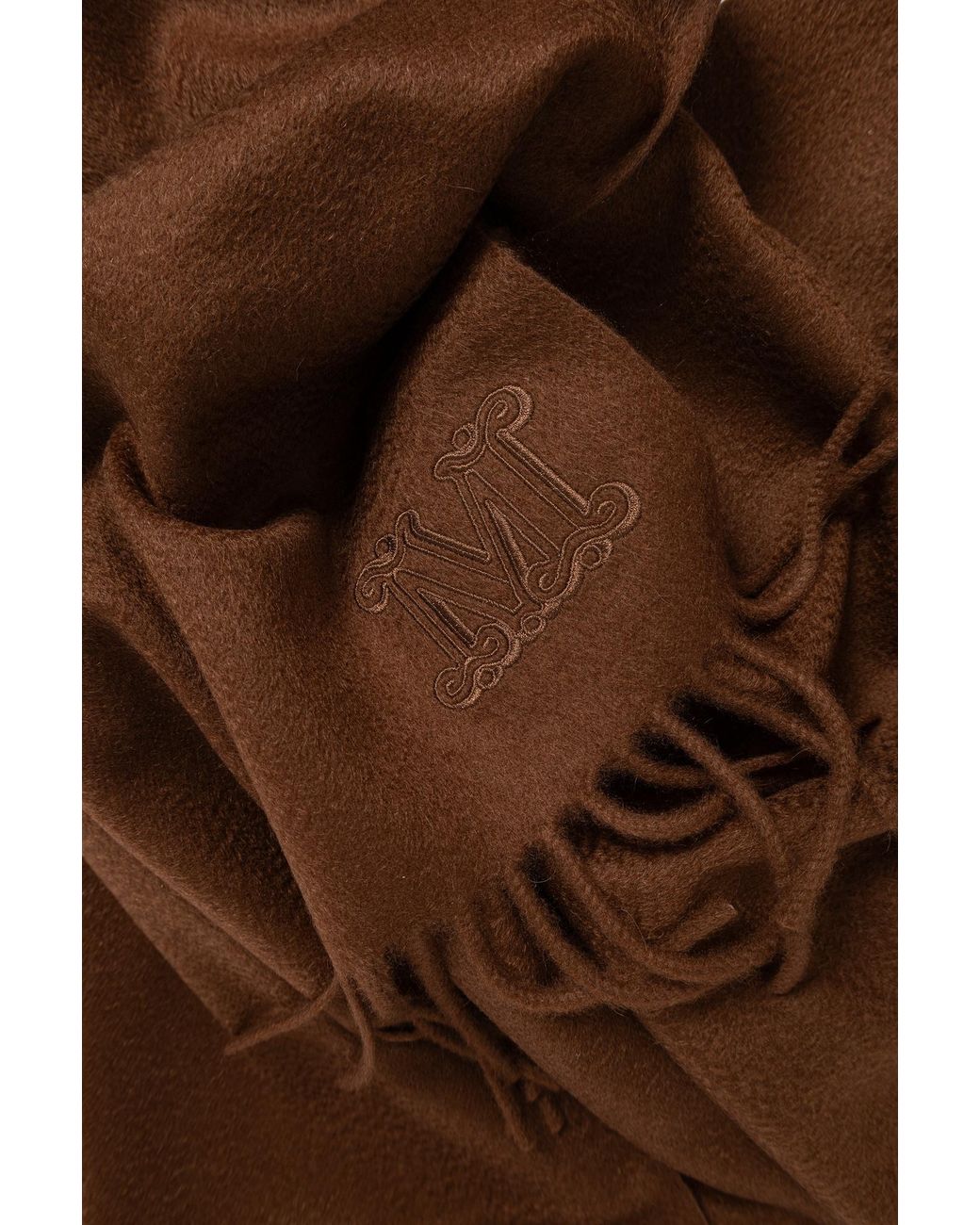 Max Mara Brown Tasseled Scarf