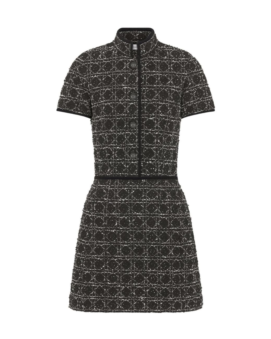 Dior Short Macrocannage Flared Dress in Black | Lyst