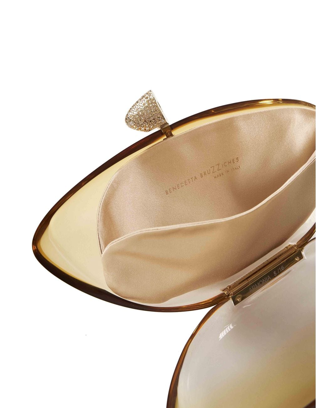 Benedetta Bruzziches Metallic Armonia Crystal-Embellished Clutch Bag