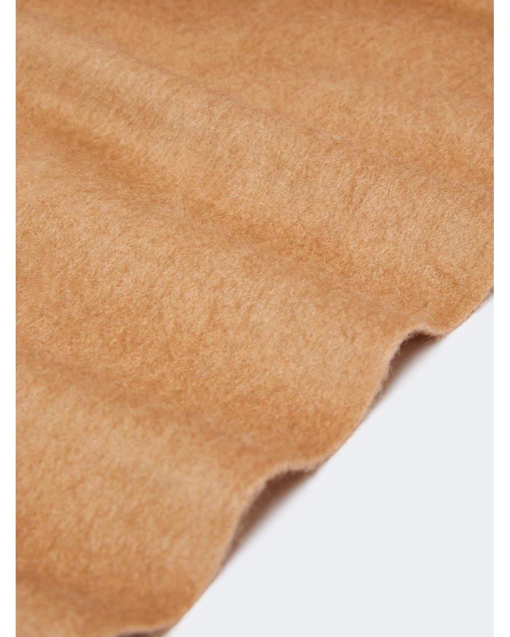 Max Mara Brown Logo Embroidered Fringed Edge Scarf