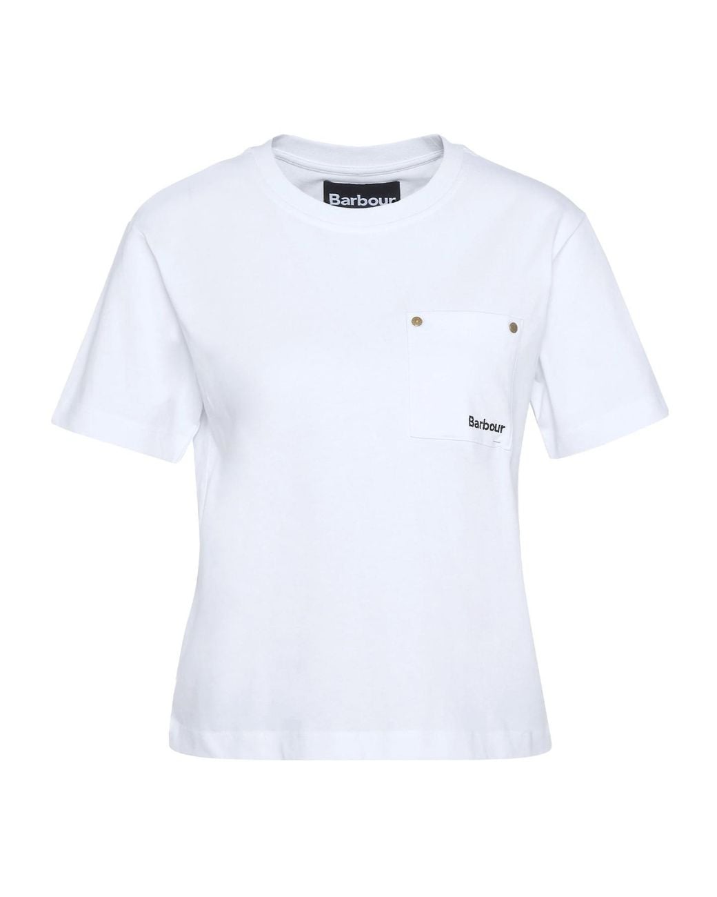 Barbour White Logo Pocket Short Sleeve T-Shirt