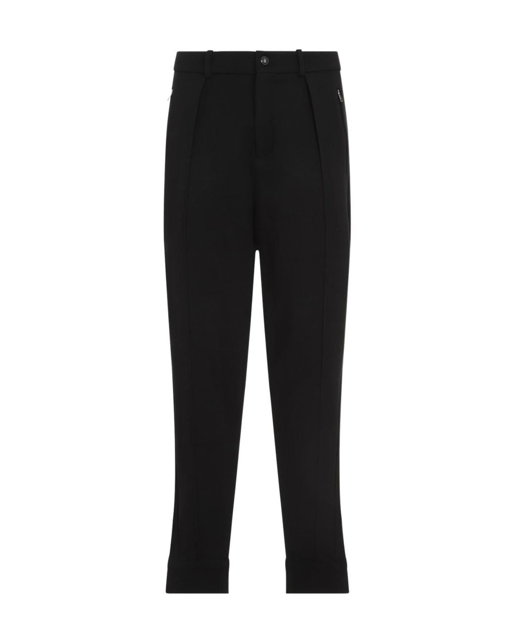 Ralph Lauren Black Mid-Rise Pleated Trousers for men