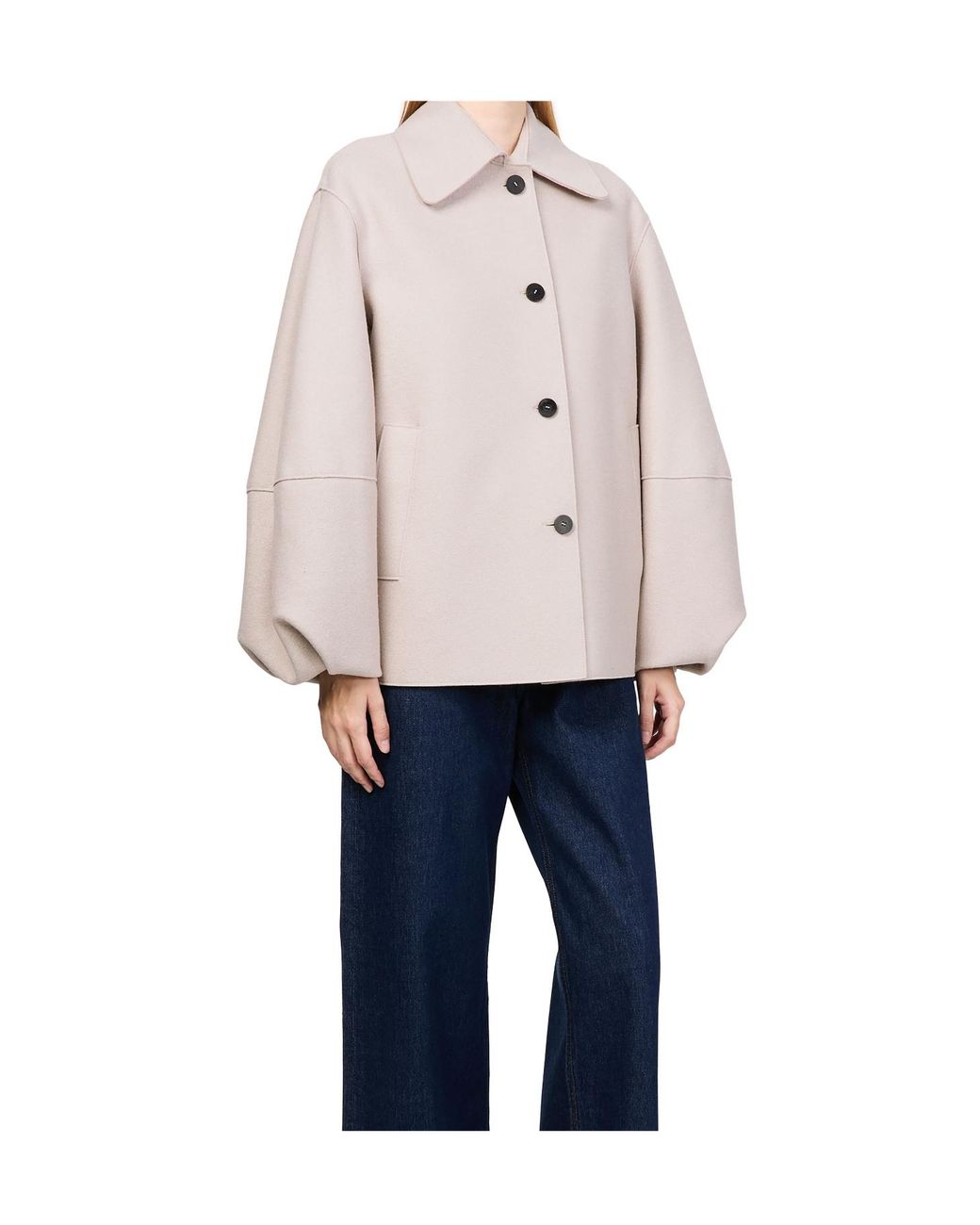 Harris Wharf London Natural Puff-Sleeved Jacket