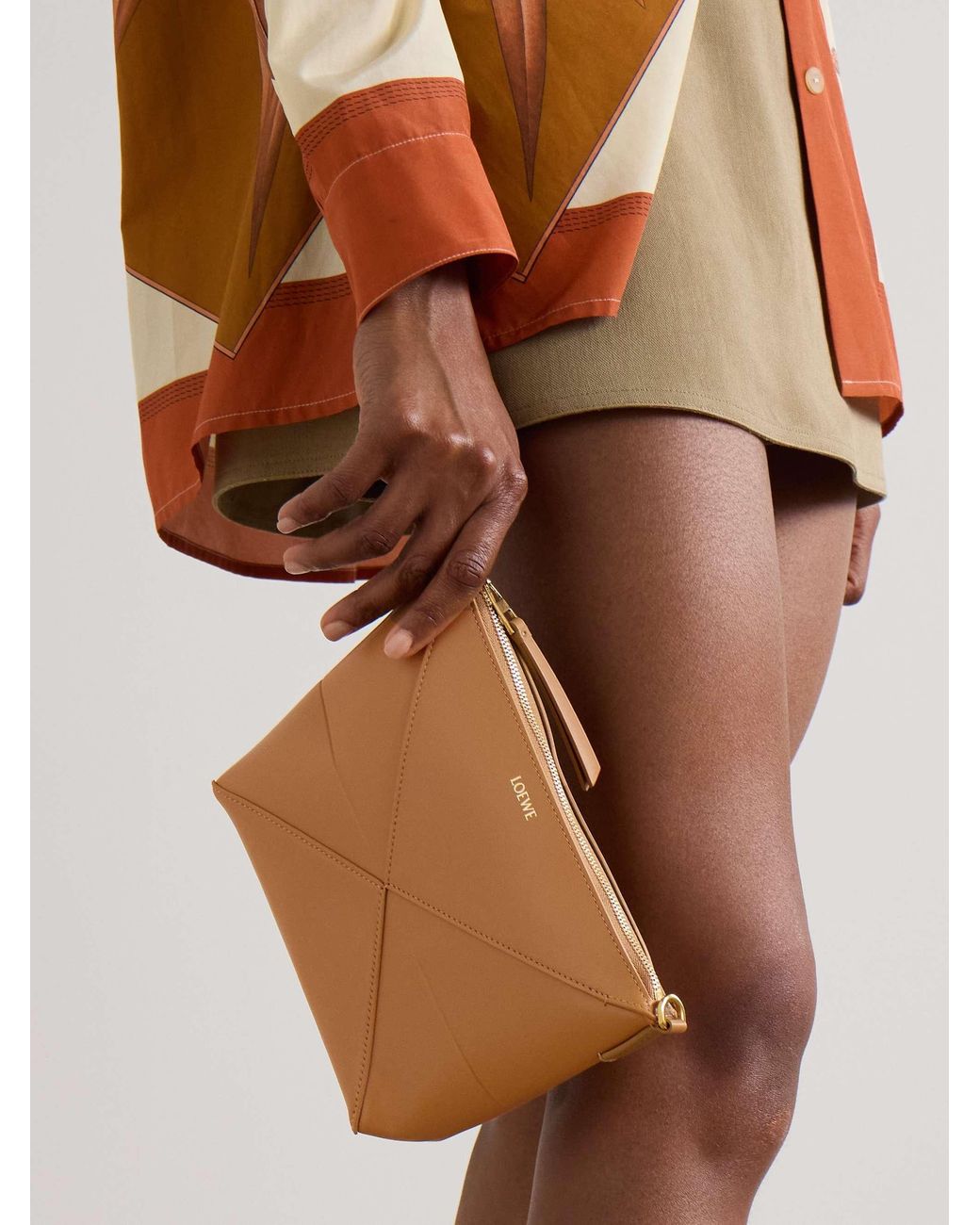 Loewe Brown Puzzle Fold Pouch