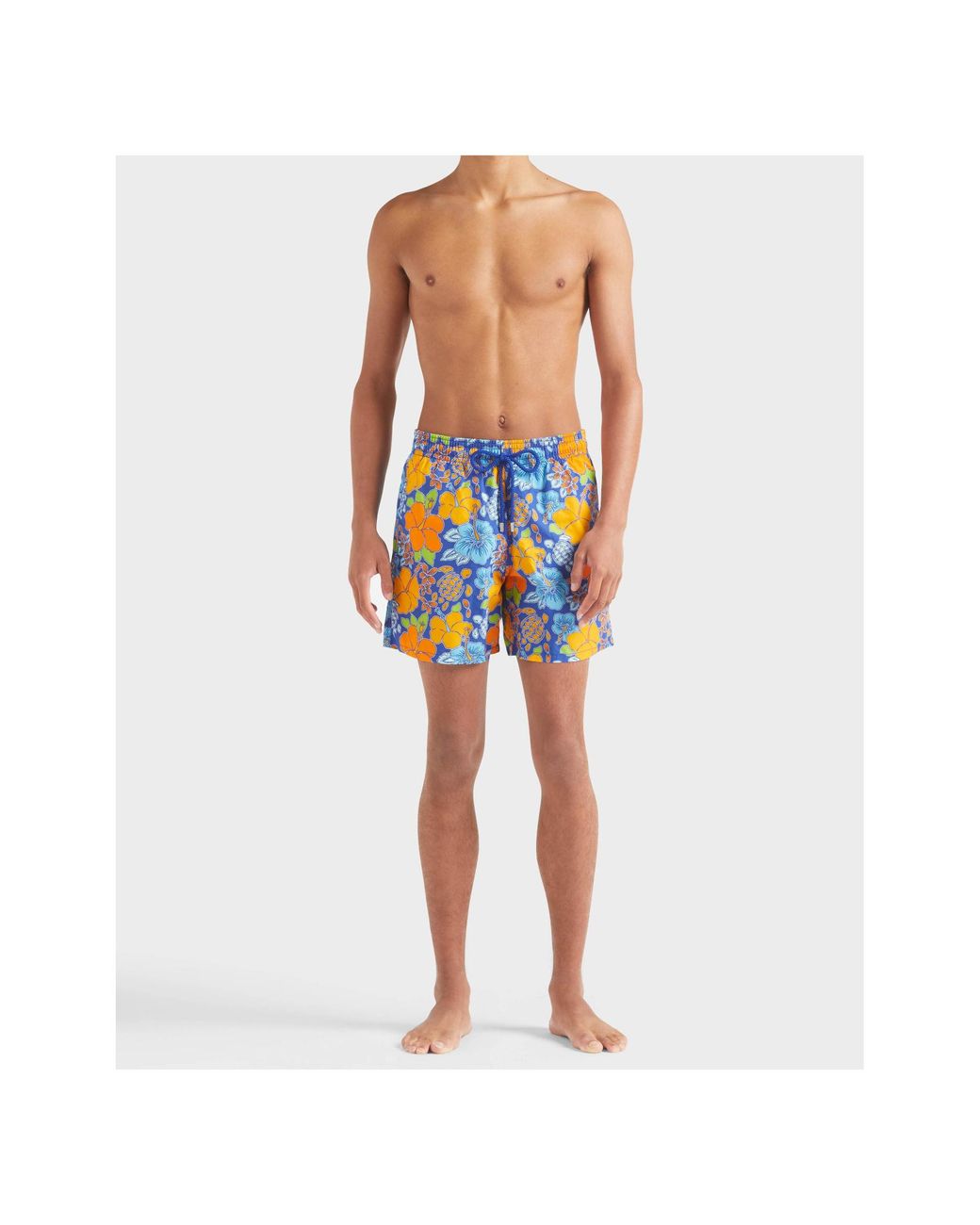Vilebrequin Blue Floral-Print Swim Shorts for men