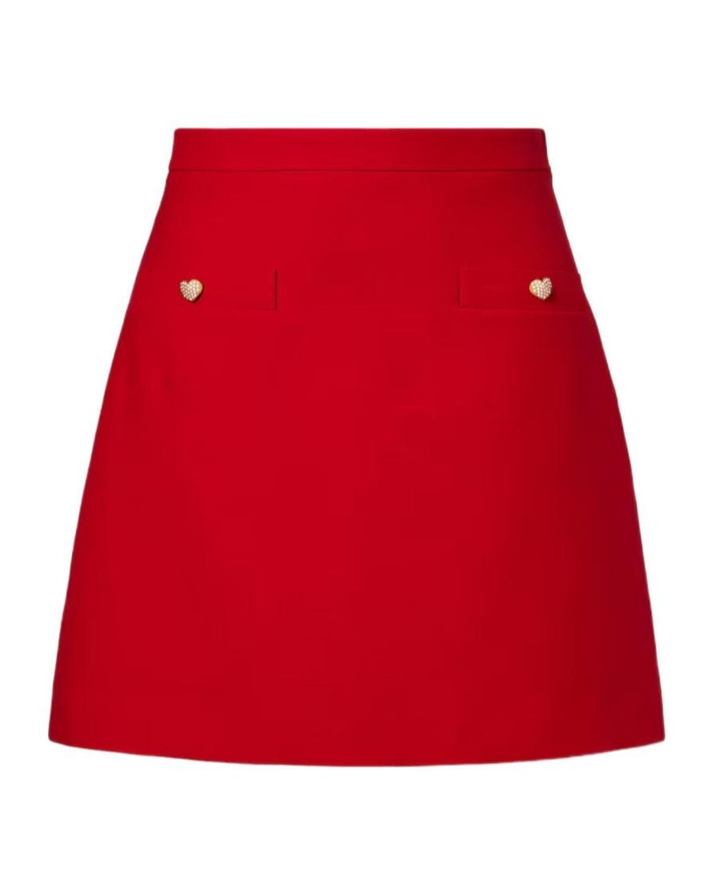 Valentino Red Wool And Silk Crepe Couture Miniskirt