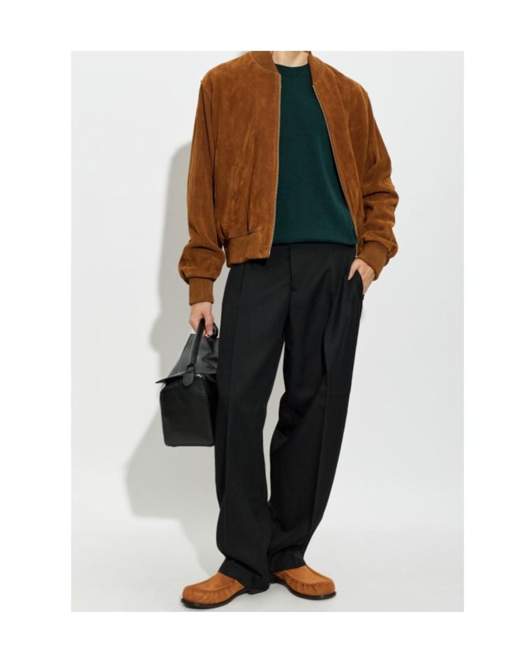 AMI Brown Leather Jackets for men