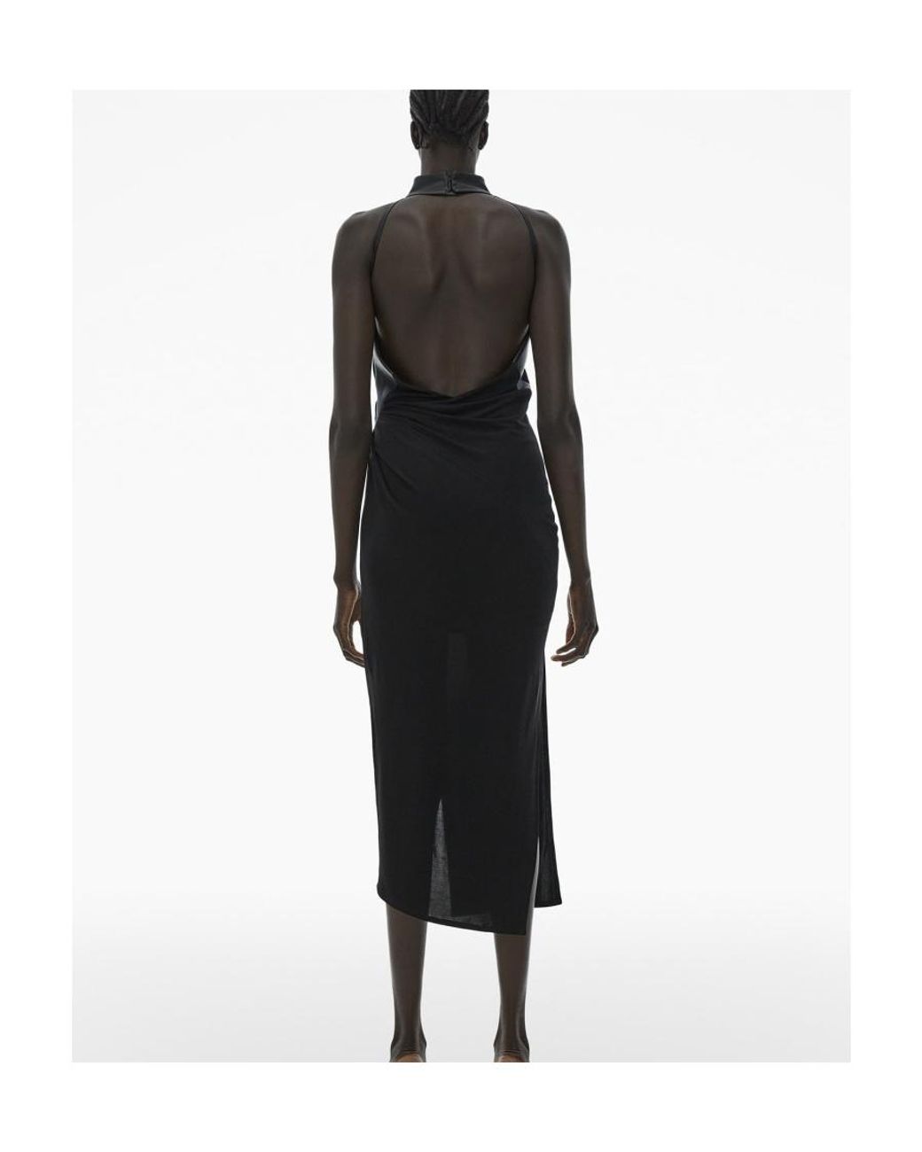 Helmut Lang Black Halter Neck Midi Dress