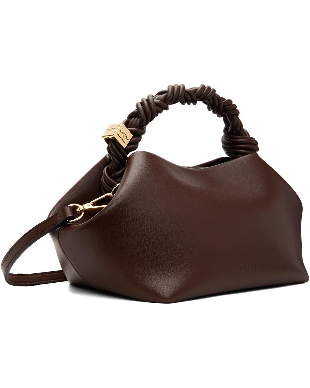 Ganni Brown Bou Small Top Handle Bag