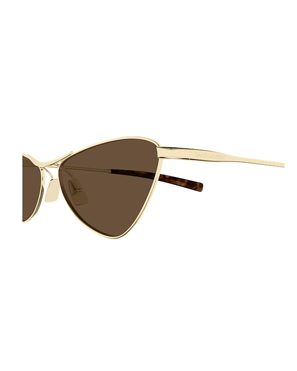 Saint Laurent Brown Eyewear Cat-Eye Frame Sunglasses