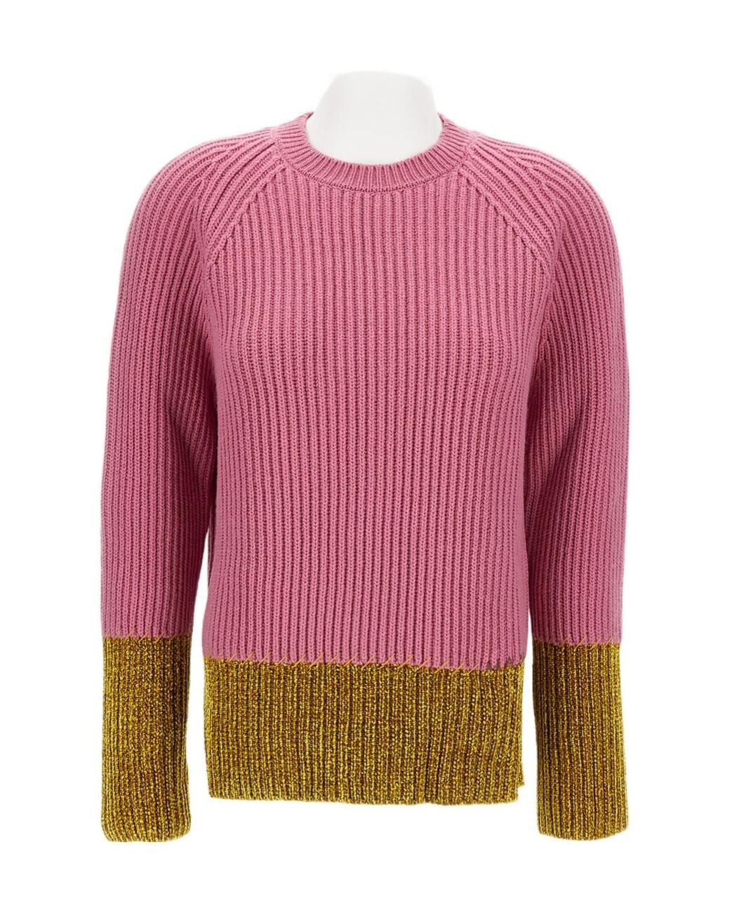 Marni Pink Two-Toned Knitted Jumper
