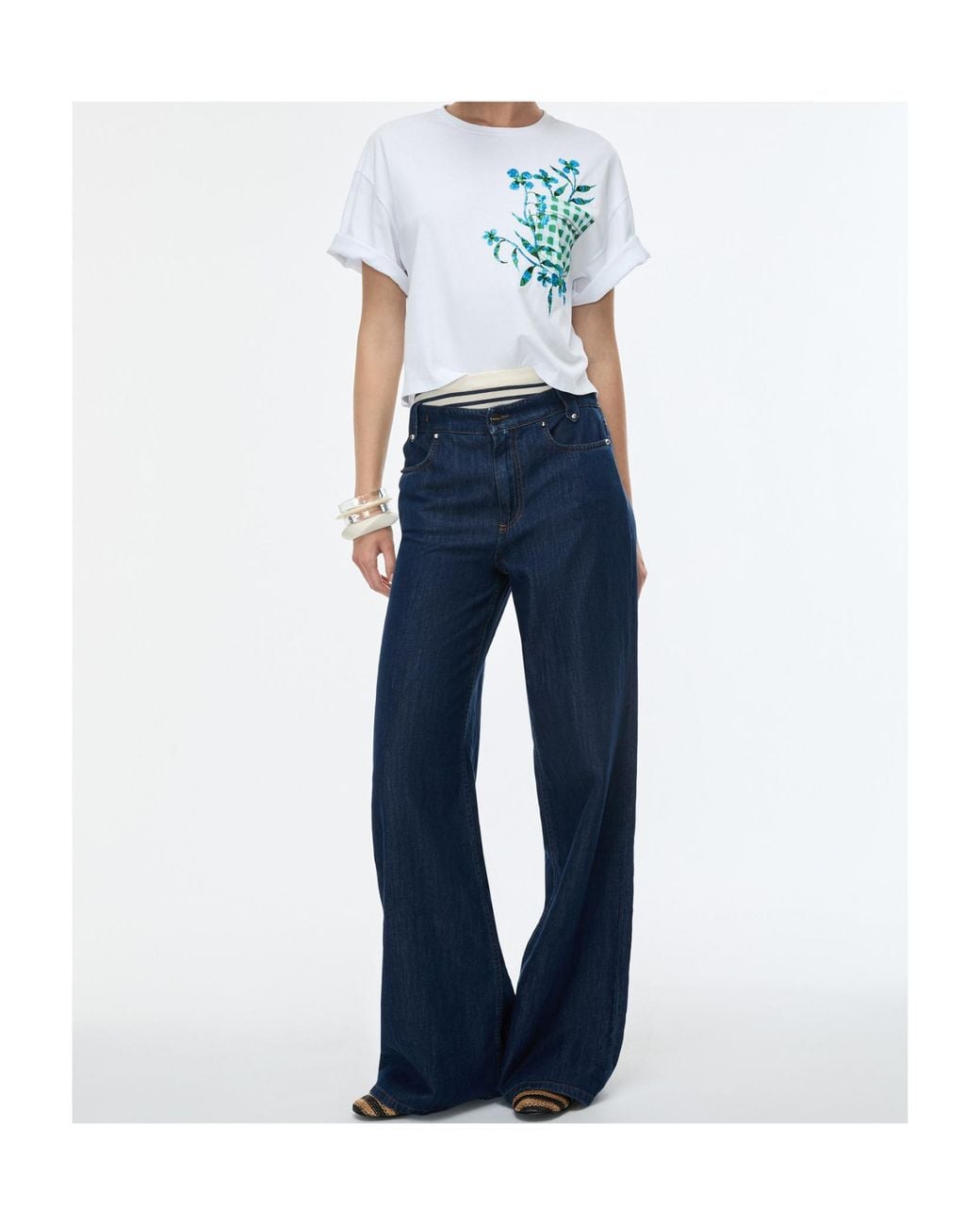 iBlues White Cropped T-Shirt
