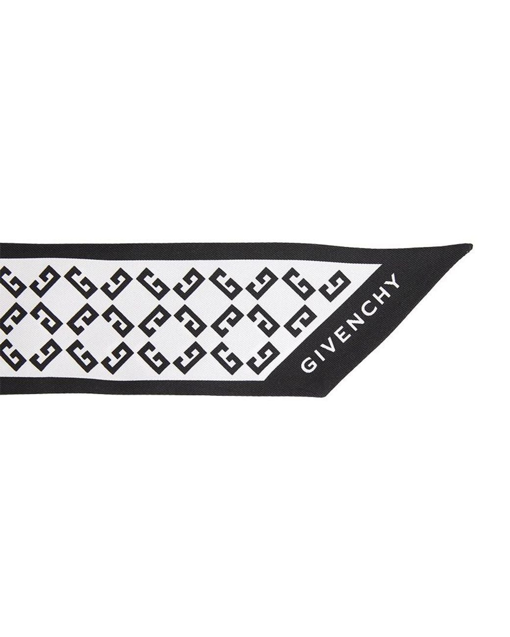 Givenchy White Pointed Silk Scarf