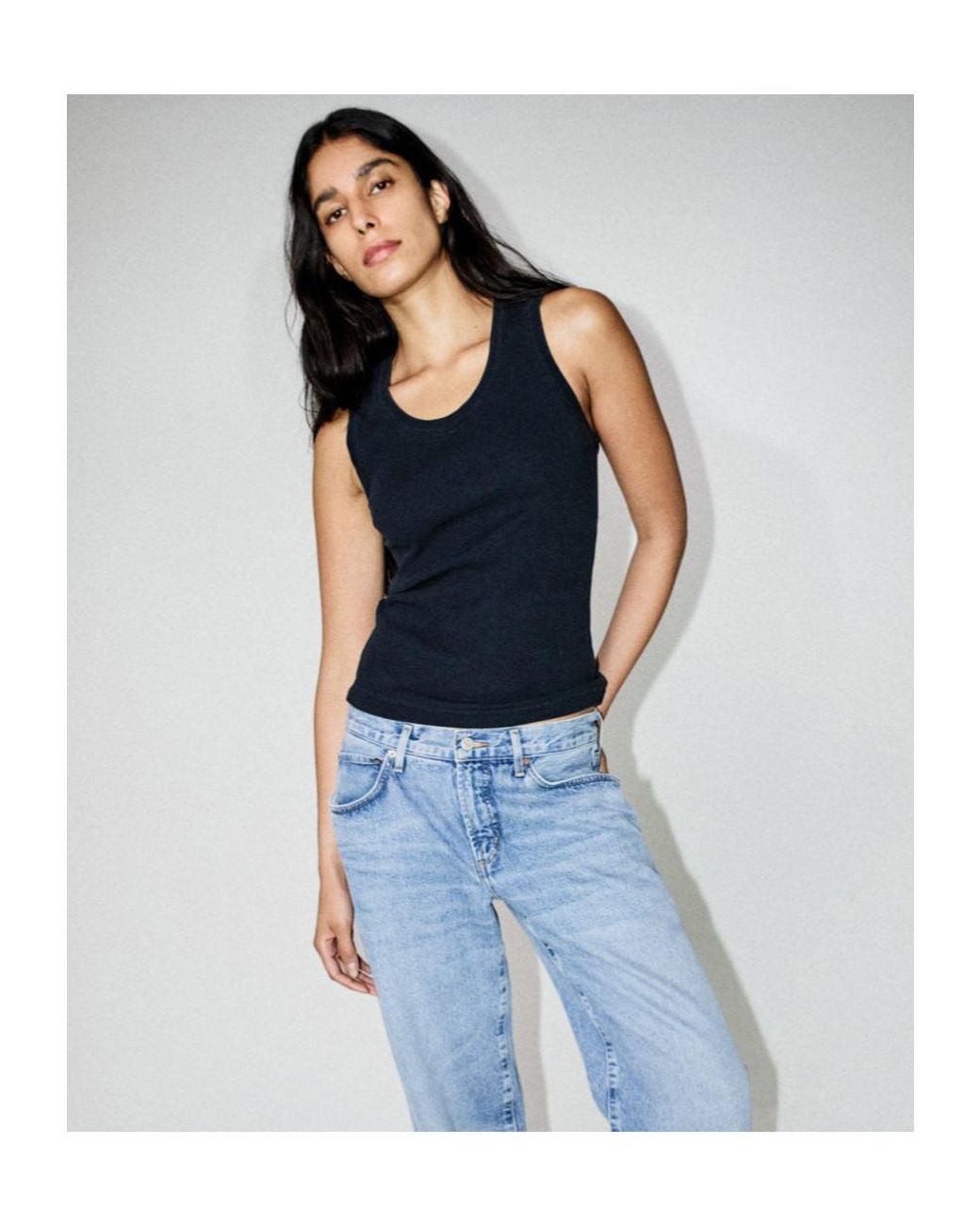 Agolde Blue Poppy Sleeveless Tank Top