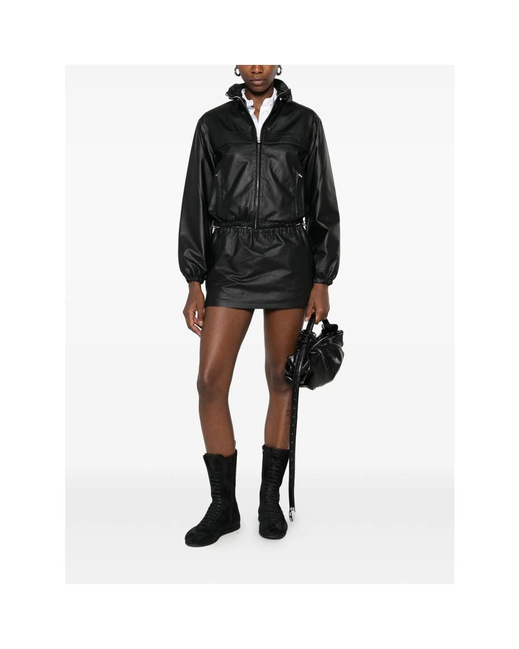 Alexander Wang Black Zip-Up High Neck Jacket