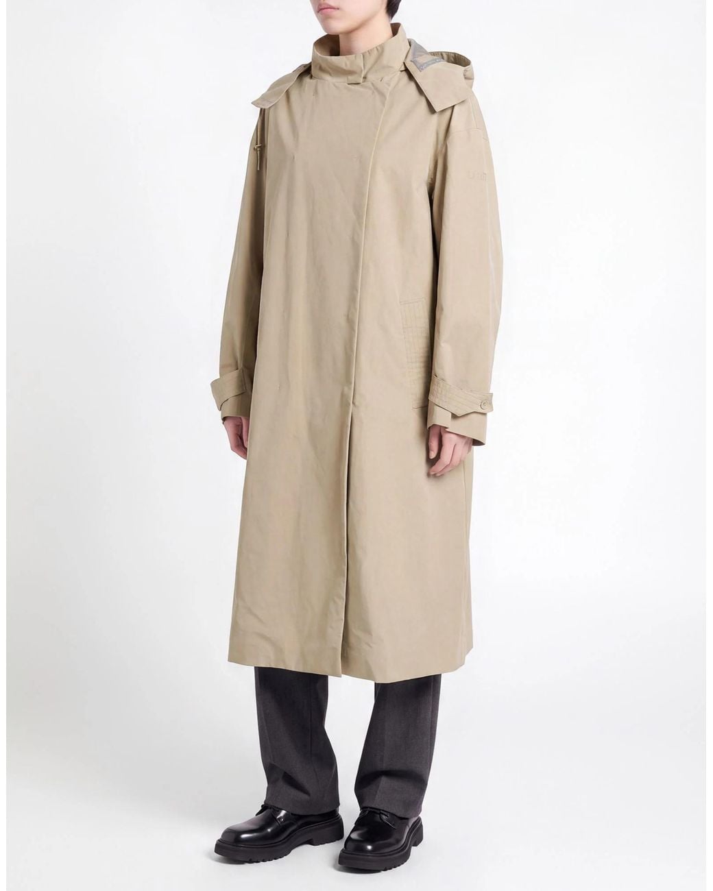 Max Mara Natural Solid-Color Long Raincoat