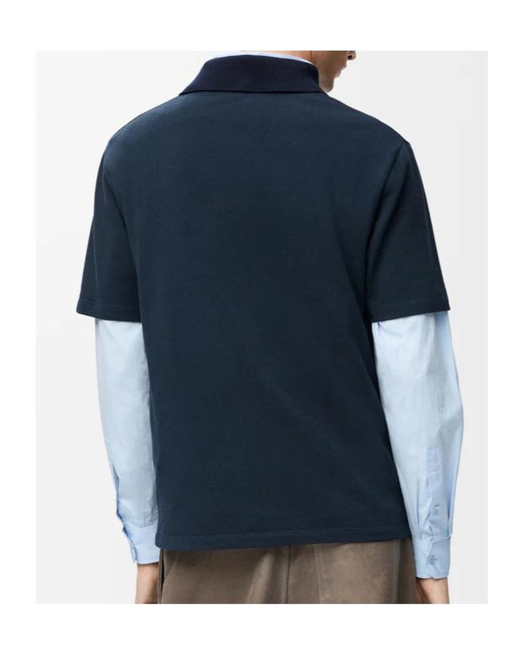 Loewe Blue Embroidered Short-Sleeved Polo Shirt for men