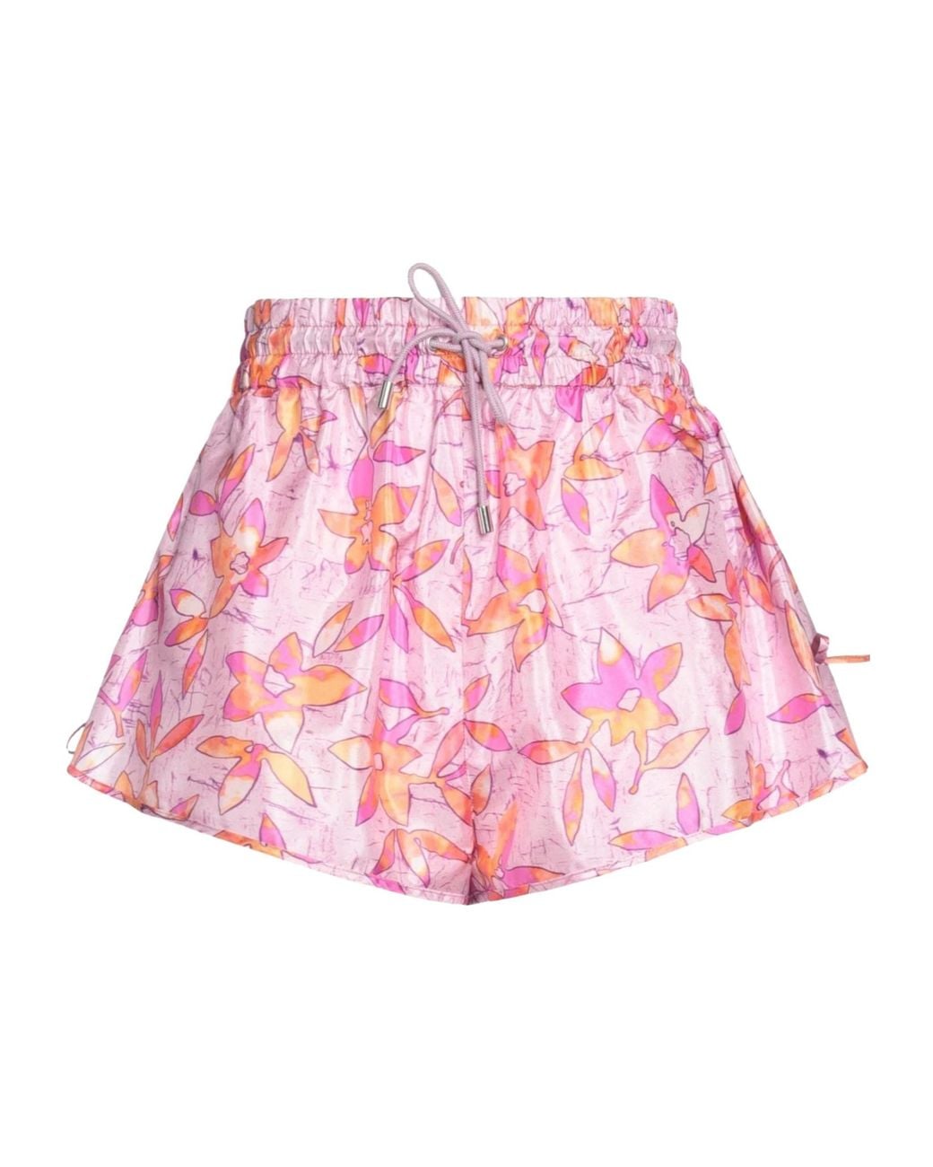 Isabel Marant Pink Floral Printed Satin Shorts