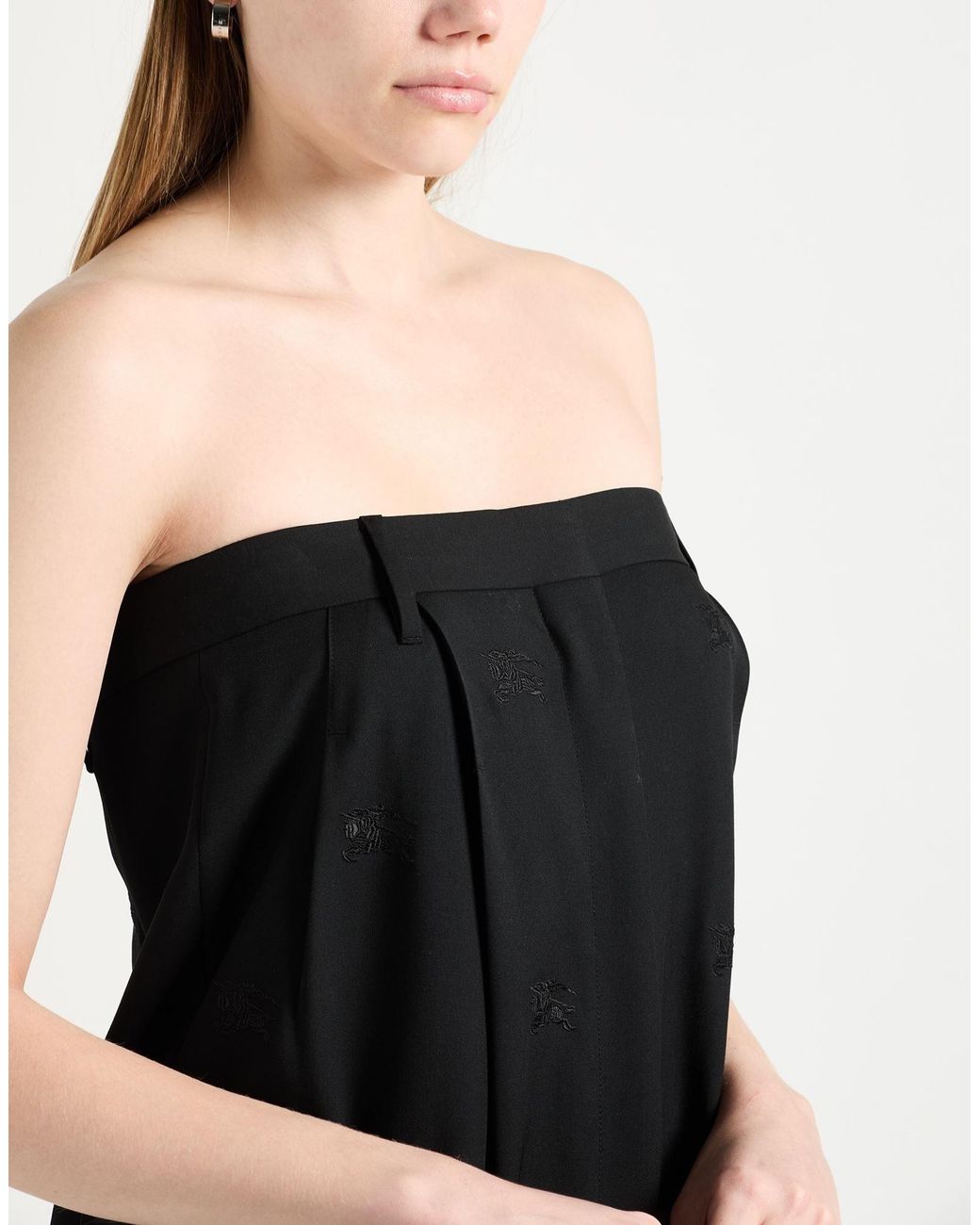 Burberry Black Sleeveless Vneck Wool Dress