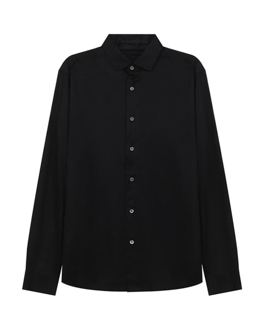 Emporio Armani Black Curved Hem Buttoned Shirt for men