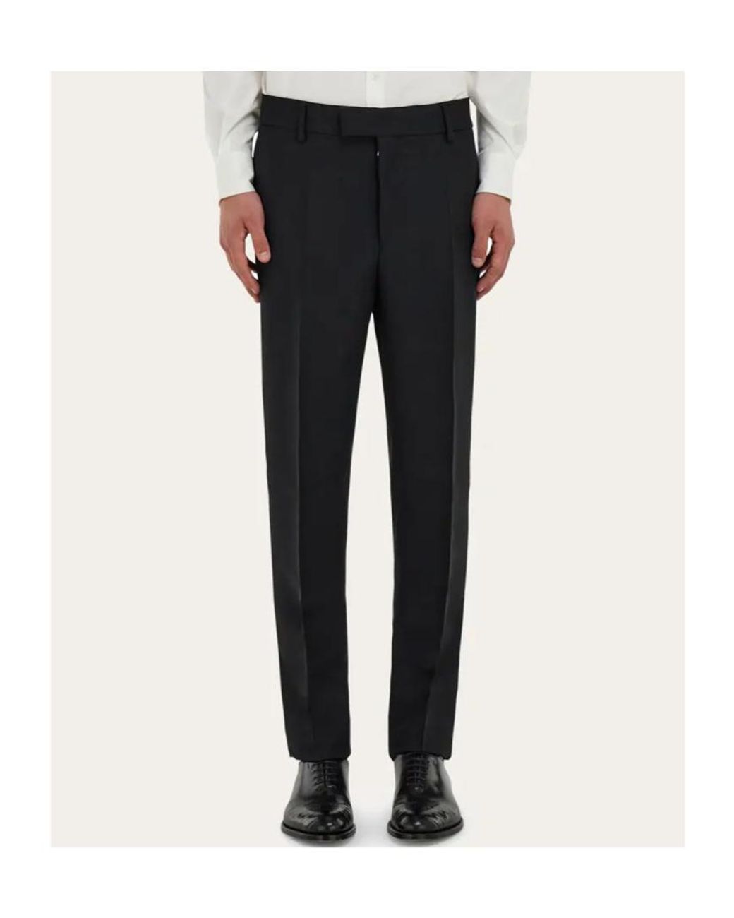 Ferragamo Black Ferragamo Straight-Leg Tailored Trousers for men
