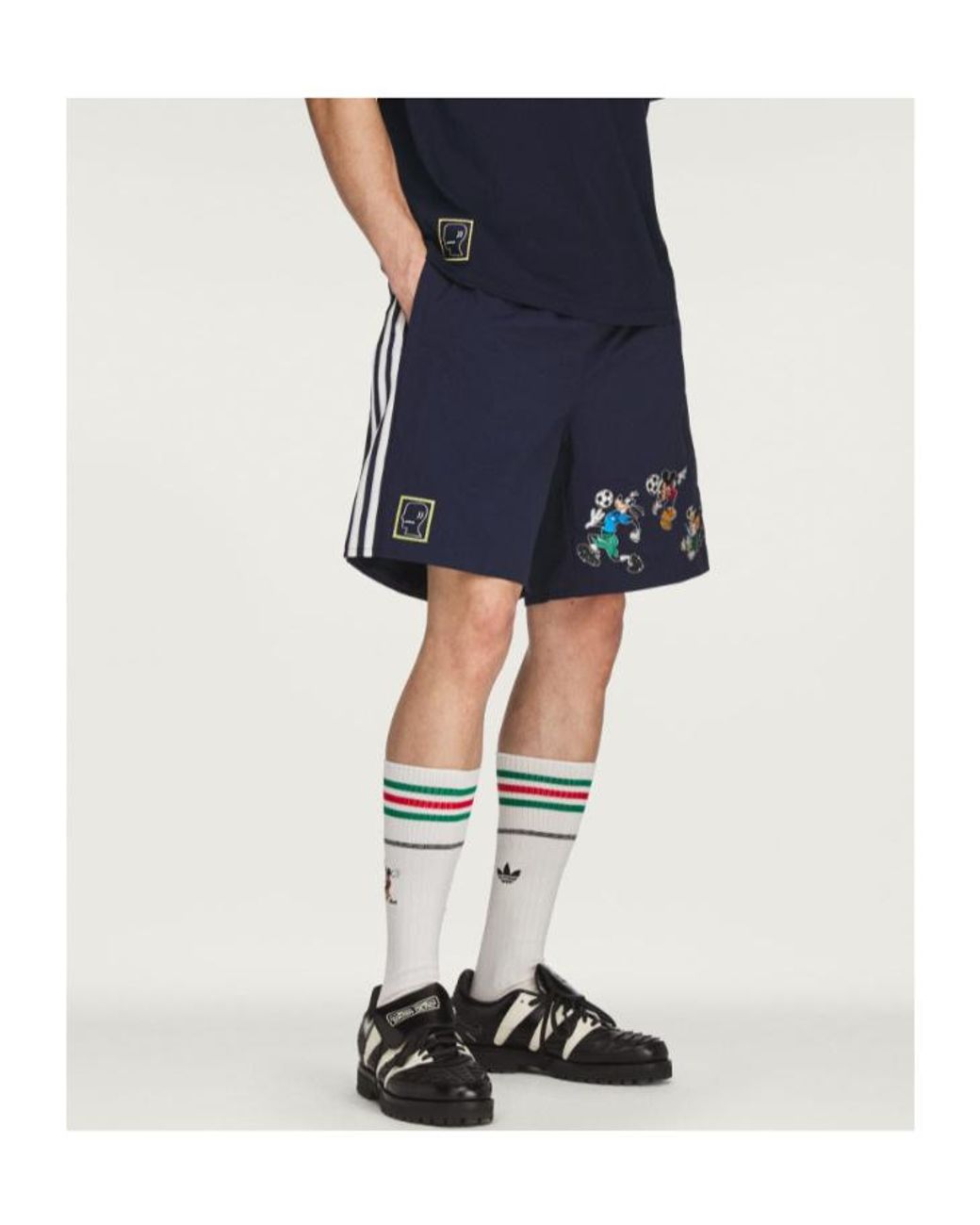 Adidas Blue Originals Disney Graphic Shorts for men