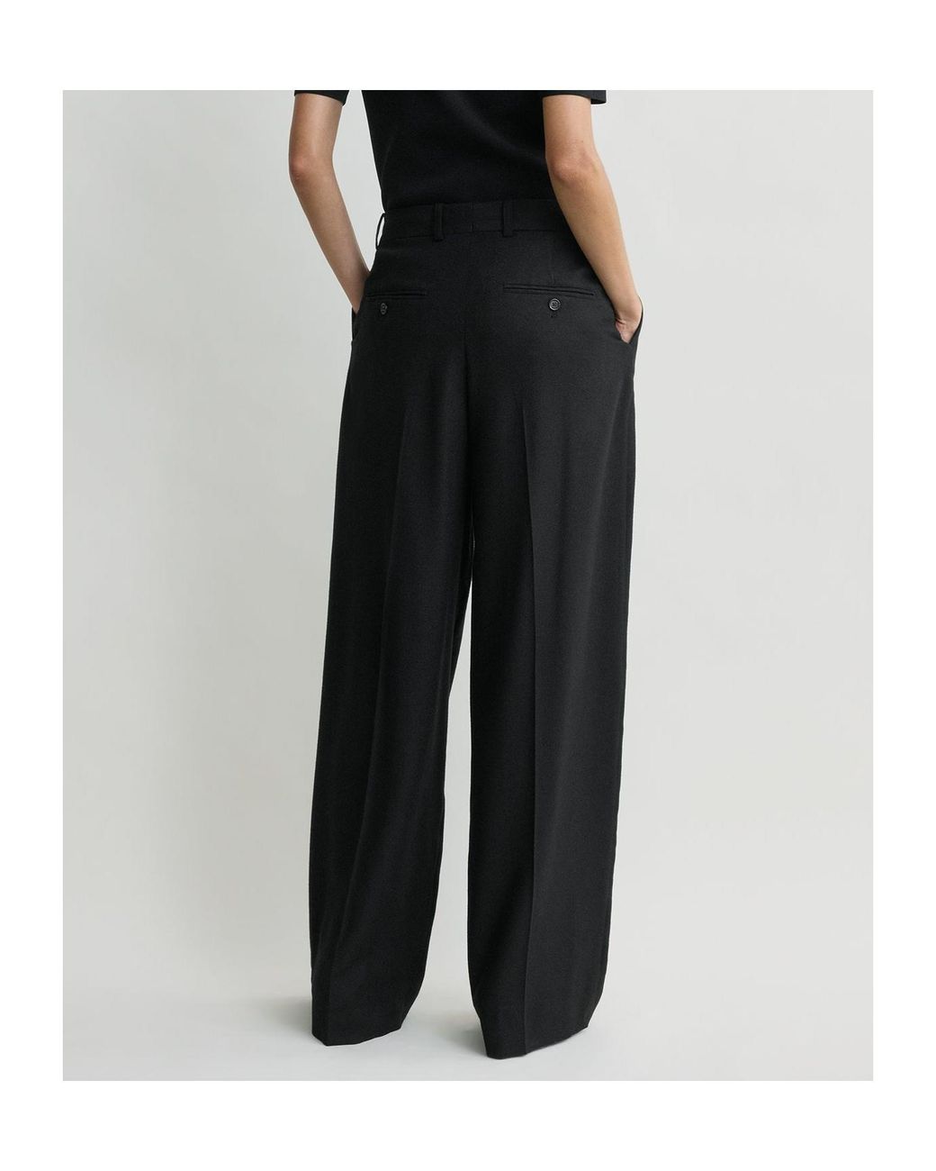 Totême  Black Totême Pleated Wide-Leg Pants