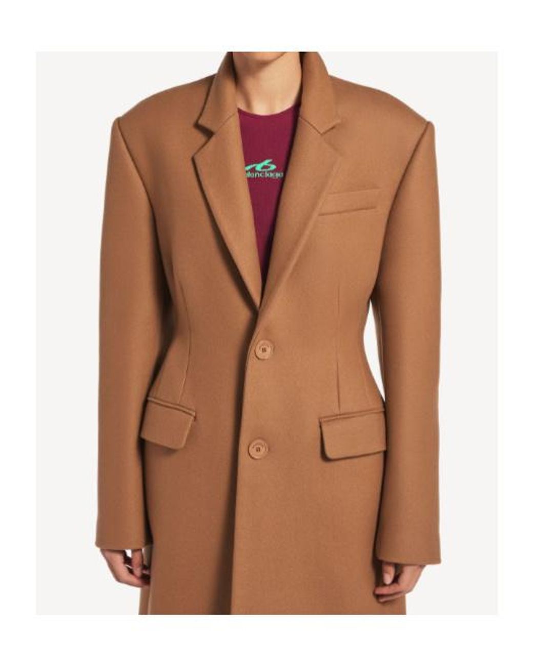 Balenciaga Brown Sb Single-Breasted Coat
