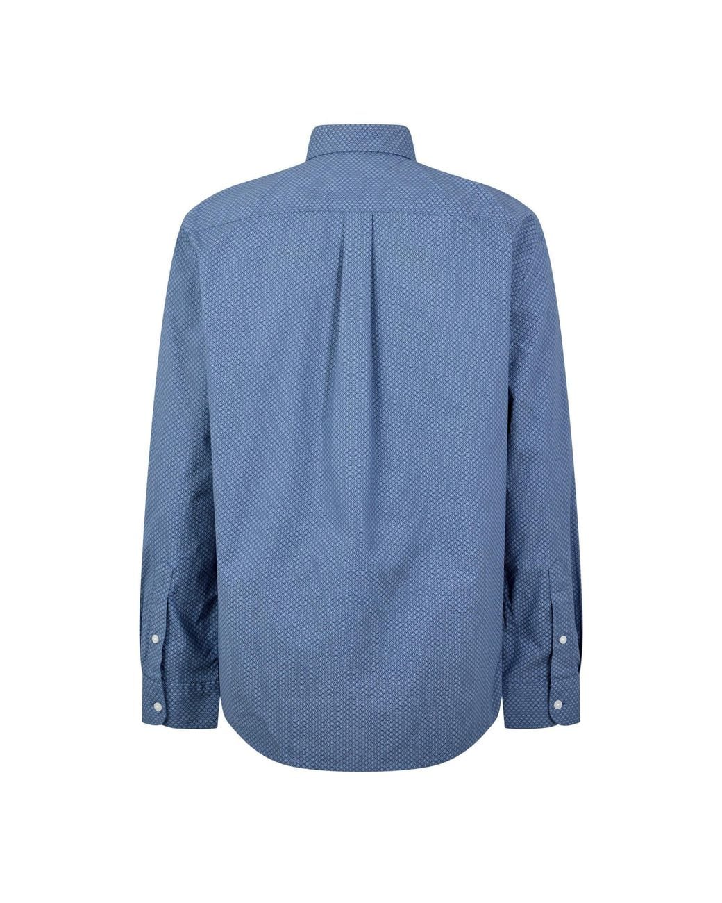 Tommy Hilfiger Blue Long-Sleeved Shirt With Fine Textured Patterns for men