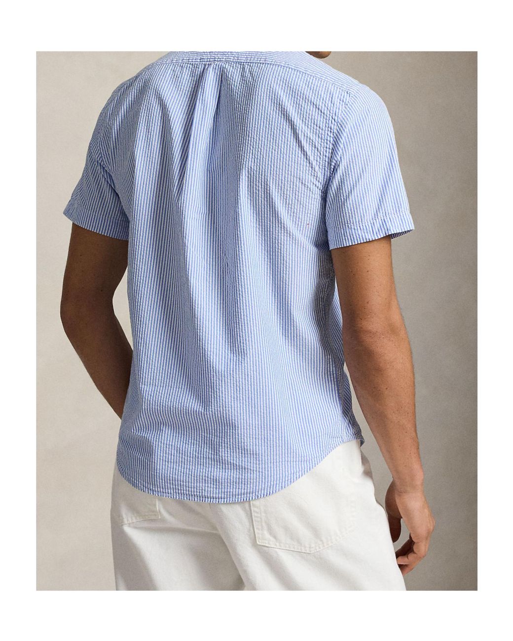 Ralph Lauren Blue Striped Short-Sleeve Shirt for men